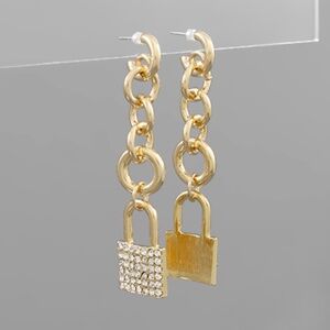 Crystal Lock Link Drop Hoops
